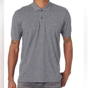 NWOT Lacoste polo style shirt in a salt and pepper color 100% Cotton. XXL.
